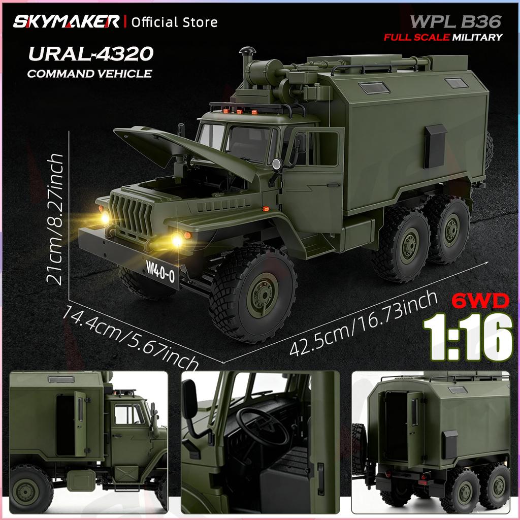 B36 B36-2 B36-3 Радиоуправляемая машина 1:16 Полномасштабная Модель Военного Транспортного Средства Шестиколесный Привод Внедорожный Грузовик RC Игрушки 6-колесный Привод с Фарами