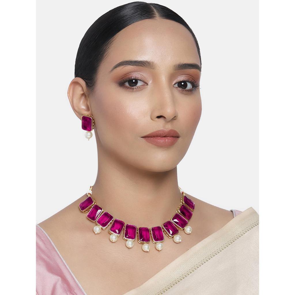 Традиционные украшения Peora с кристаллами и жемчугом, ожерелье, серьги, набор украшений для женщин