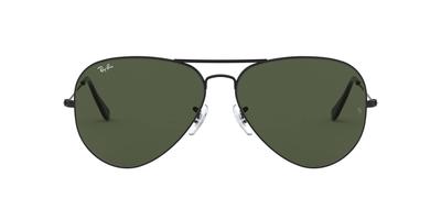 Ray-Ban RB3026 L2821 62 АВИАТОР LARGE METAL II Солнцезащитные очки - Черный / Зеленый G-15