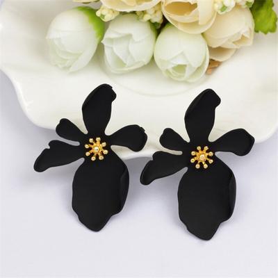 Корейские большие красные серьги-гвоздики с цветком, модные зеленые белые серьги-гвоздики с цветочным лепестком для женщин, ювелирные изделия OG091 MIT