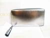 Authentic Silver Metallic Calf Leather Round Zip Wallet #8148 Refurbished