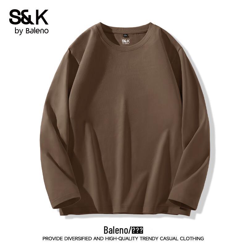Мужская футболка Baleno серии S&K 220 г/м², 100% хлопок, с круглым вырезом, с длинным рукавом
