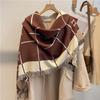 Warm Plaid Cashmere-Feel Tassel Shawl: Versatile, Cold-Proof Scarf & Blanket