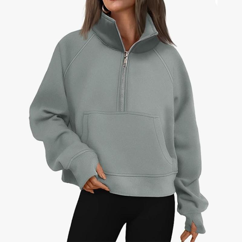 Women's Plus Size Autumn and Winter Loose Jacket Zipper Long Sleeve Sweatshirt