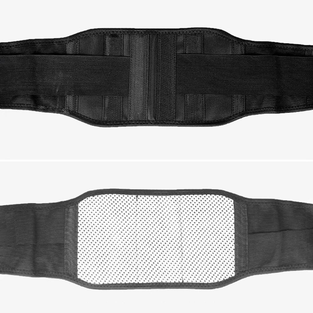 Self-heating Magnetic Therapy Back Brace Support Brace Adjustable Pain Relief Back Waist Trimmer Black Tourmaline with Breathable Mesh and Dual