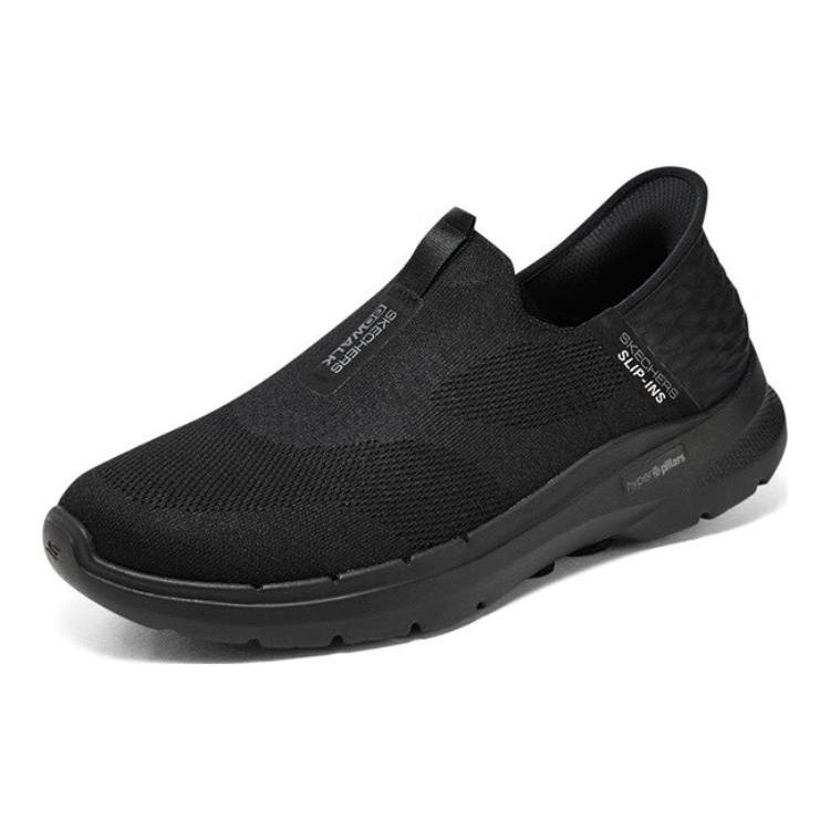Skechers Go Walk 6 Slip-Ins Удобные Универсальные Амортизирующие Прочные Дышащие Легкие Упругие Низкие Повседневные Кроссовки 216278-BBK