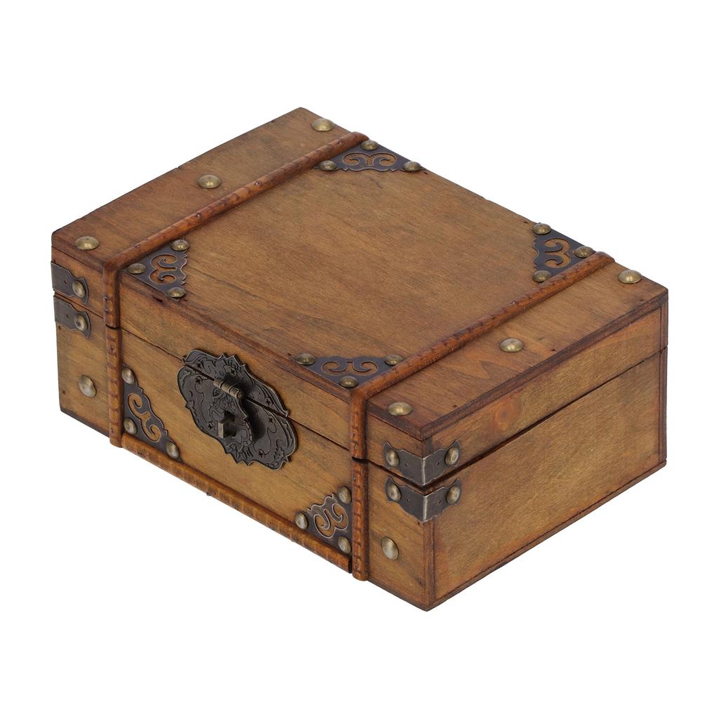 Wooden Box Antique Jewelry Storage Box Case Scene Props Dressing Table Home Decoration