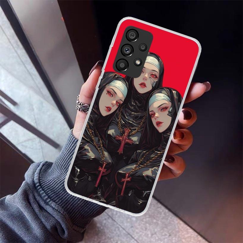 Dark Demon Nun Phone Case For Samsung Galaxy A12 A52S A42 A32 A22 A51 A50 Note 20 Ultra 10 S10 Plus A71 A70 A31 A30 A10S Galaxy
