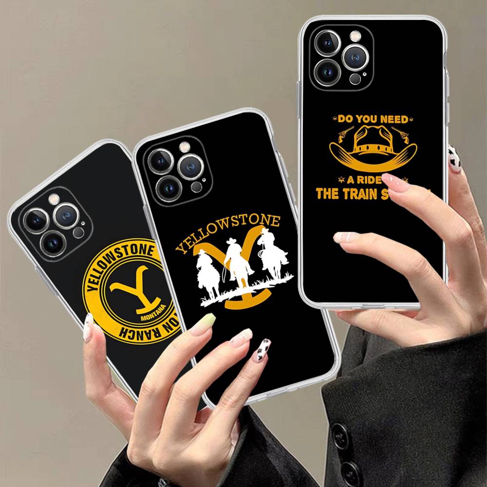 Tv Y-yellowstoneS Logo For IPhone 17 16 15 14 13 12 11 Pro Max Plus Mini Funda For Transparent Cover