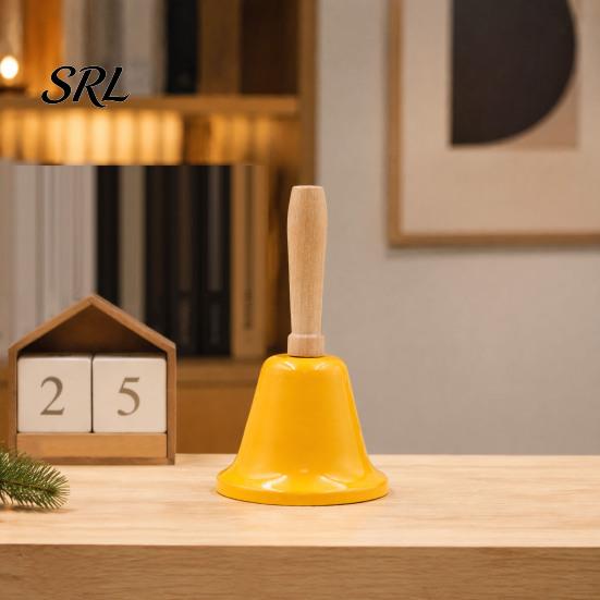 Metal Service Bell Hand Call Bell, Loud Christmas Jingle with Wooden Handle, Handle Small Musical Instrument for Kids Adults School Church Wedding