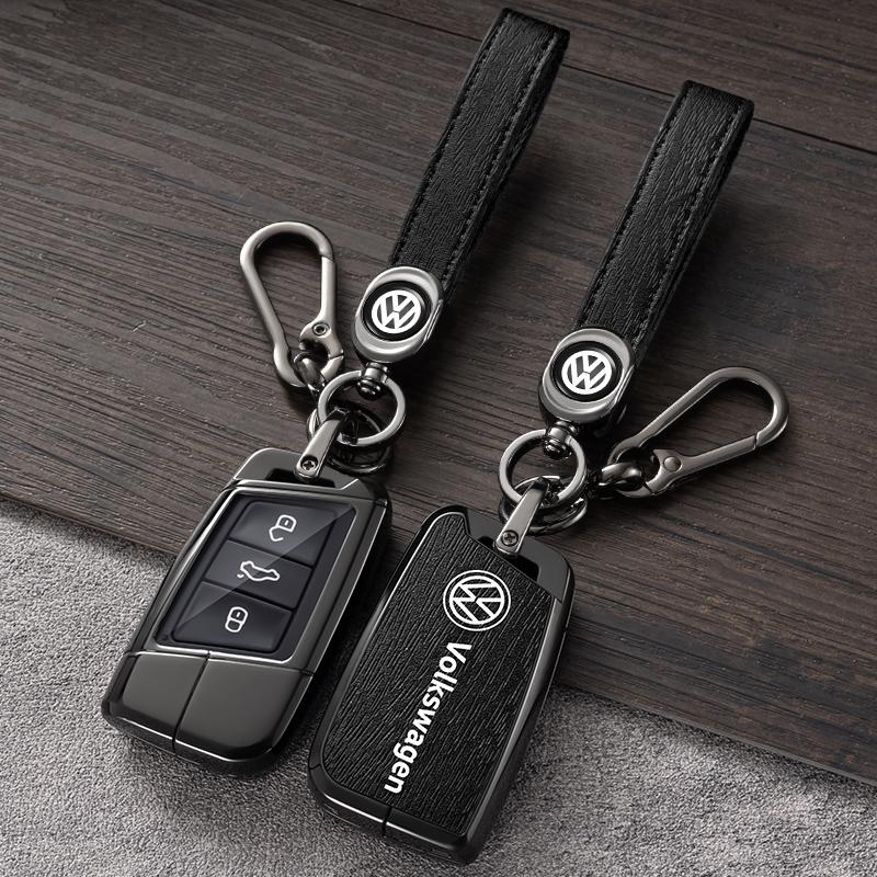 For VW Volkswagen Jetta MK5 Golf Alloy Leather Car Smart Remote Key Case Fob Cover Protector Shell For Volkswagen VW Magotan Pas