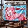 Cute Food Theme Throw Blanket Custom Name Text Personalized Blanket Soft Cozy Blanket for Home Sofa Bed