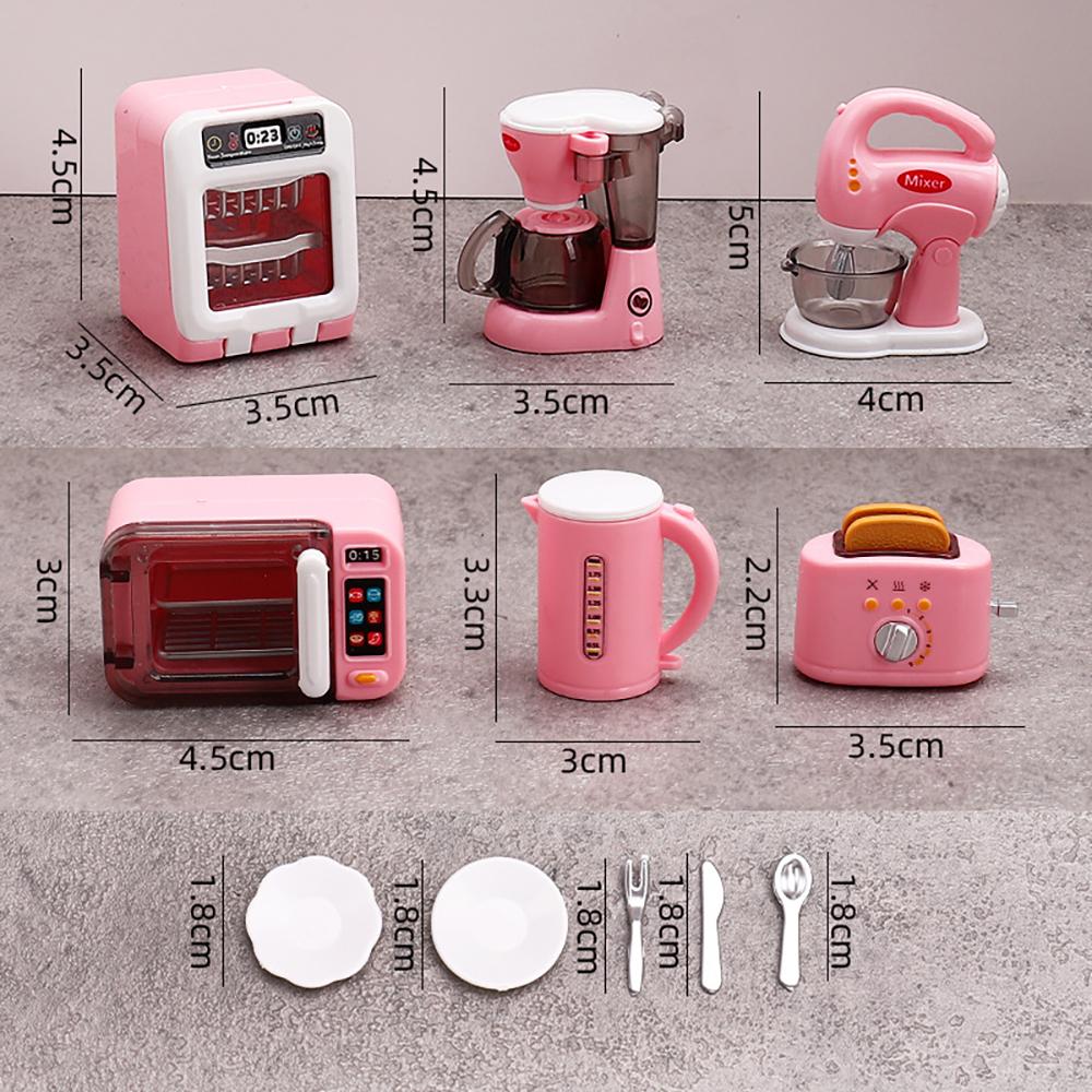 1/6 Scale Dollhouse Miniature Furniture Home Appliance Pink/Blue Coffee Machine Egg Beater Model For Doll Accessories Toys