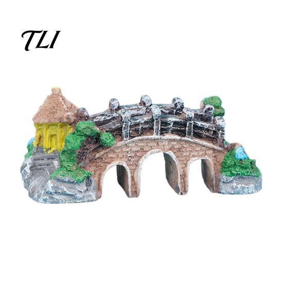 Fish Tank Decoration Aquarium Bridge Ornament, Arch Miniature Decor, Non-Toxic Accessories Mini Model for Terrarium, Fairy Garden Decorative
