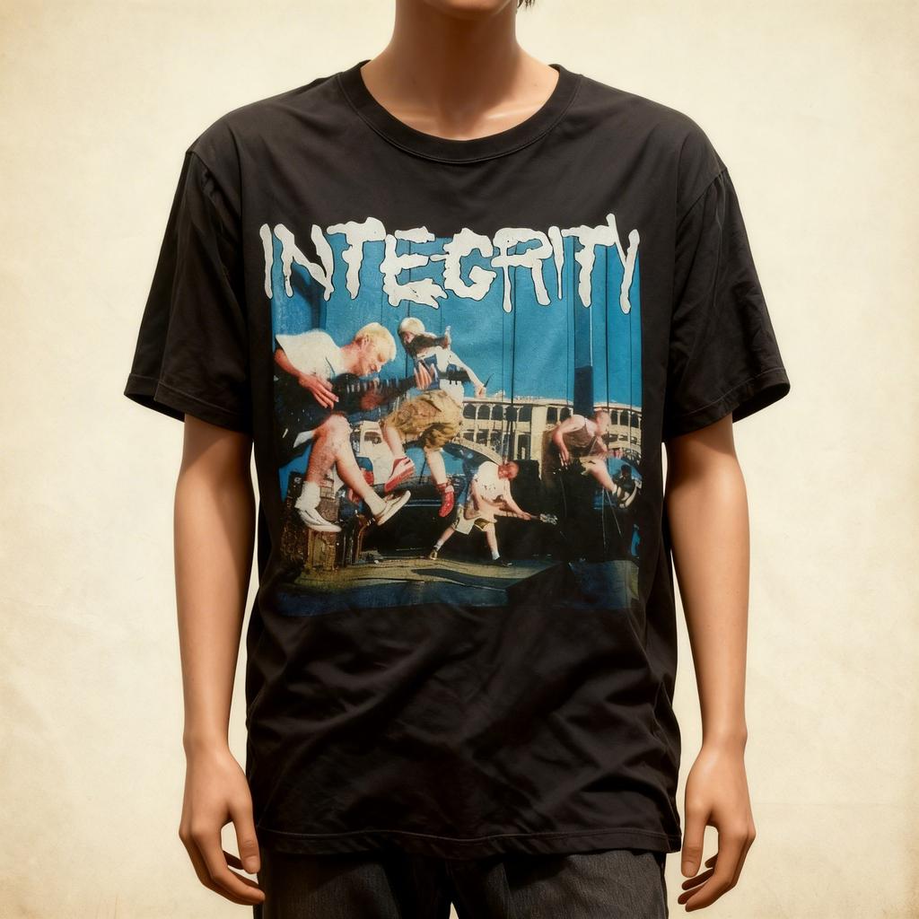 Vtg Integrity Band Short Sleeve Cotton Black All Size Shirt