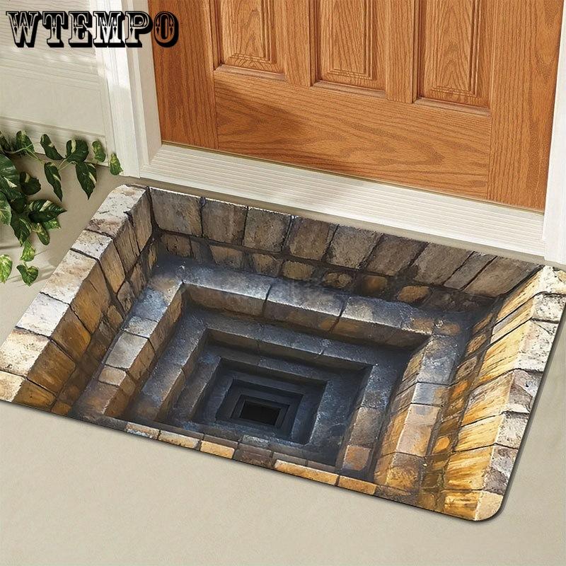 3D Визуальный Коврик для Пола Ретро Входной Коврик для Входной Двери С Принтом Входной Коврик для Ног Легкий в Уходе Противоскользящий