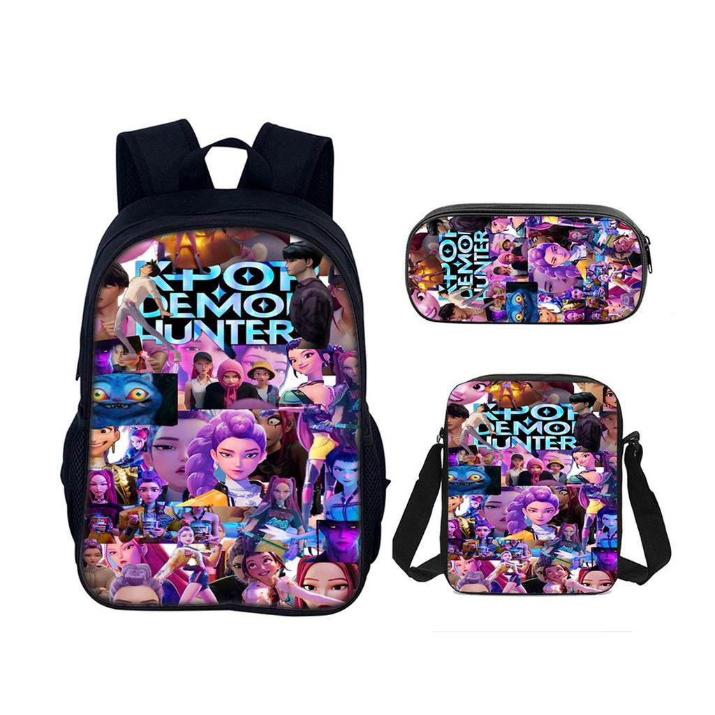 Backpack Cartoon Devil Anime Lightweight Travel Casual Backpack Laptop Bag School Bag Three-piece Set
