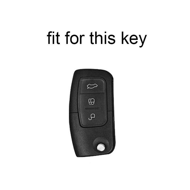 Кожаный чехол для Ford Fiesta Focus 2 Ecosport Kuga Escape Car Flip Folding Remote Key Case 3 Buttons Key Covers