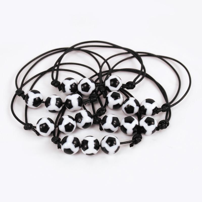 10/20 шт., спортивные тематические браслеты для вечеринок, футбольные, бейсбольные, баскетбольные бусины, очаровательные детские сувениры на день рождения, подарок для гостей, пиньята, наполнитель
