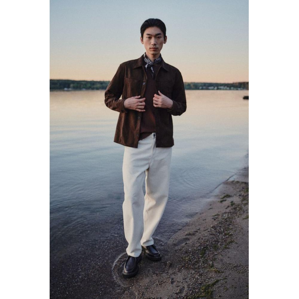 HM Текстурированная верхняя рубашка Regular Fit Brown