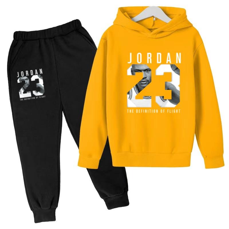 2026 Kids New Autumn Winter Casual Long Sleeve Pullover 2pcs Hoodie+Pants Tracksuit 3-12Yrs Girl Boy Basketball Coat Clothes Set