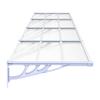 Vidaxl Козырек над дверью, серо-прозрачный, 396x90 см, поликарбонат