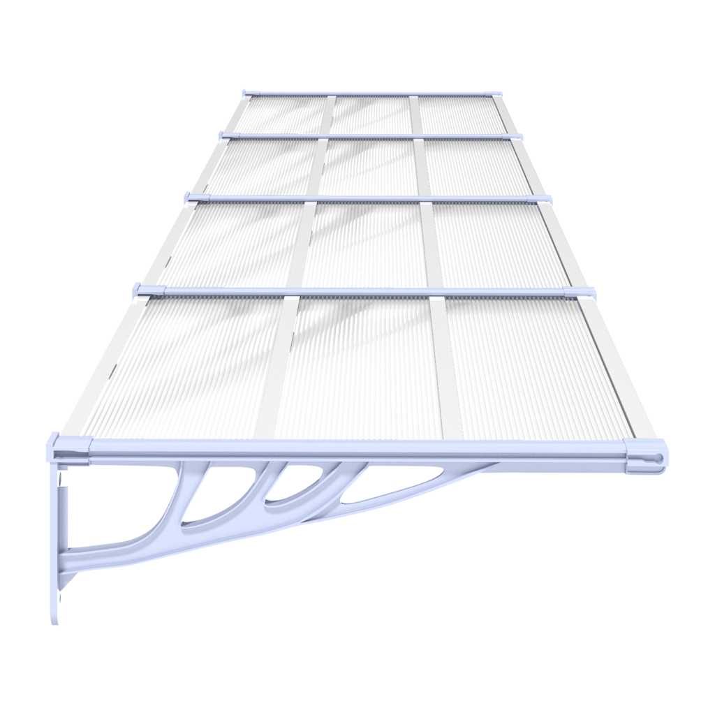 Vidaxl Козырек над дверью, серо-прозрачный, 396x90 см, поликарбонат