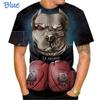 Fierce Bulldog Boxing T Shirt Men Cool Design 3D Bully Pitbull Print T-shirt Novelty Personality Tee Harajuku Fashion Streetwear