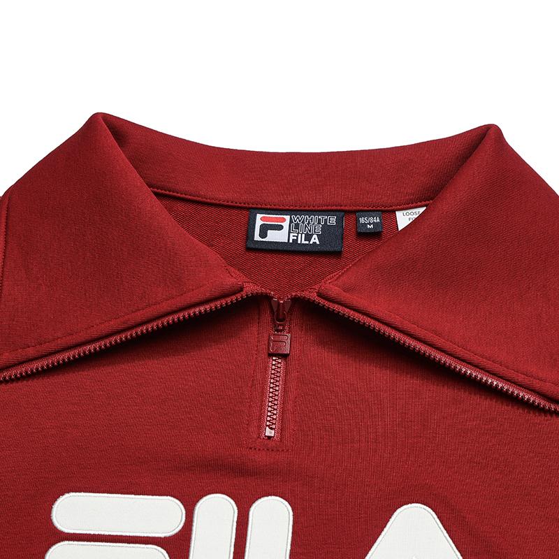 Fila Оригинальная Модная Простая Классическая Ретро Спортивная Повседневная Универсальная Удобная Толстовка на Молнии Свободная Женская толстовка Красная F61W619203FWI