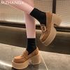 Women Platform Loafers Shoes High Heels Fashion Pumps Suefe Chunky Winter Shoes 2024 Trend Designer Dress New Zapatillas Ladies