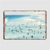 Coastal Beach Art Blue Water Sea Ocean Metal Sign Wall Cave Club Bar Plates Custom Tin Sign Poster