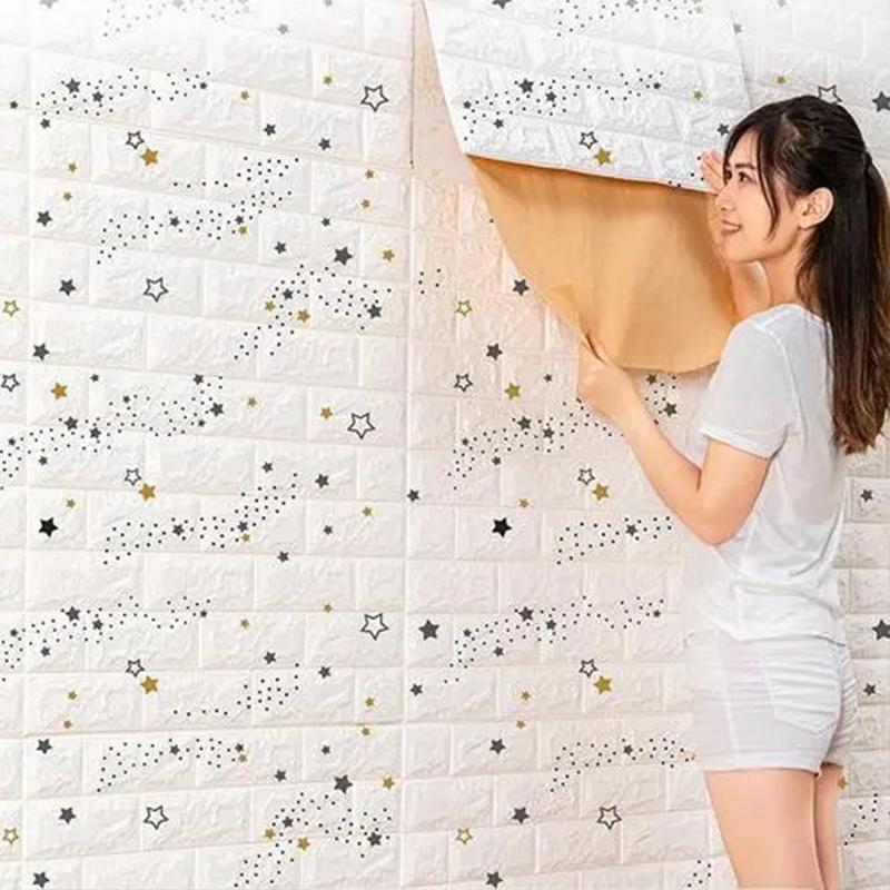 10 шт. 77 см * 70 см 3D настенные панели наклейки обои DIY водонепроницаемые для гостиной спальни кухни фон настенное украшение