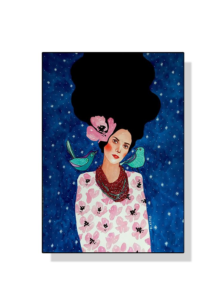 Абстрактный цветок женщина девушка волосы модный плакат холст живопись скандинавская настенная картина для современной гостиной украшения дома