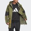 Adidas Xploric Parka Светоотражающая уличная водонепроницаемая куртка с капюшоном с несколькими карманами и логотипом Мужская верхняя одежда Армейско-зеленый GQ2399
