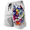 Мужские плавки шорты для плавания с принтом животного льва Board Shorts Средняя посадка Модная уличная одежда Дизайнерские