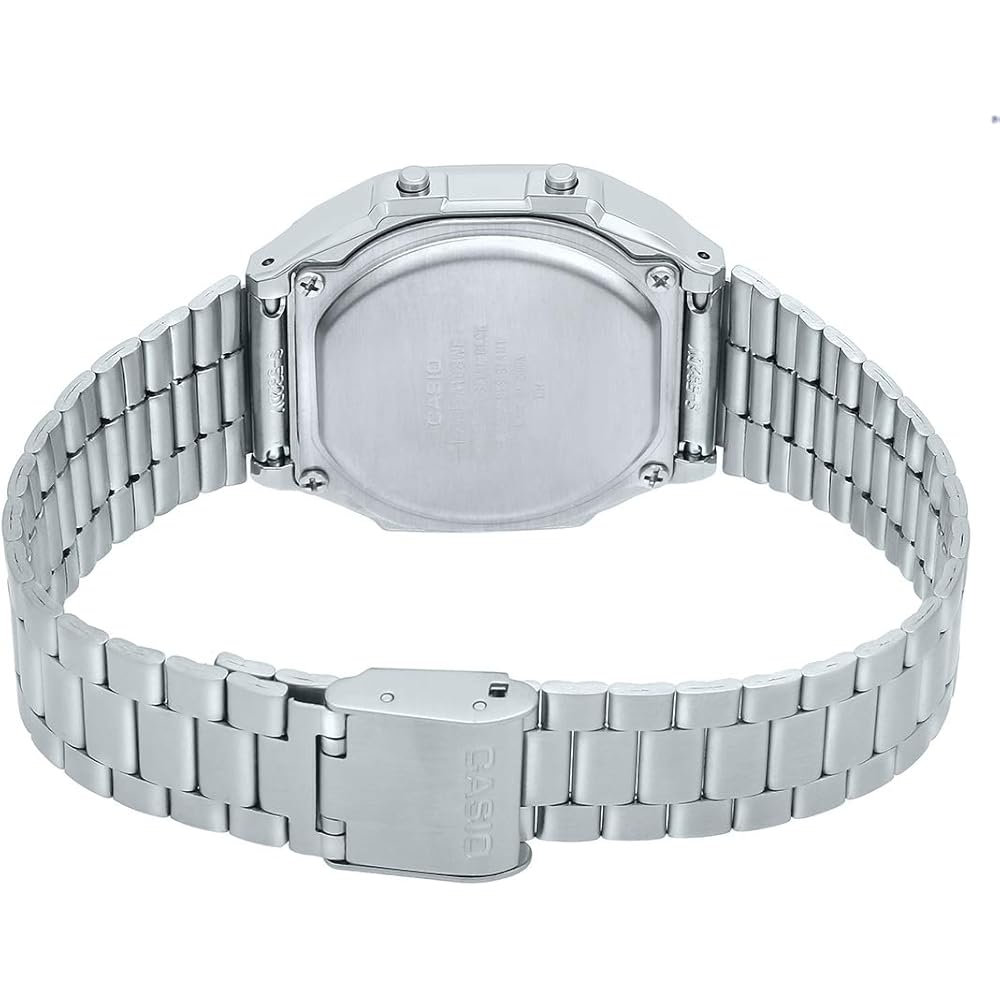 Casio A168WEM-7D Digital Watch Stainless Steel Band Water Resistant Retro Style