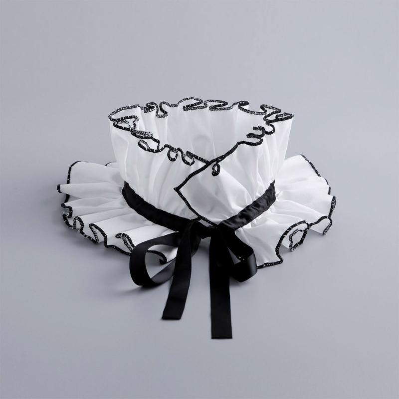 Винтажный воротник с оборками, галстук для косплея для девочек, викторианский воротник-стойка, лацкан, средневековый косплей, викторианский галстук с оборками, воротник