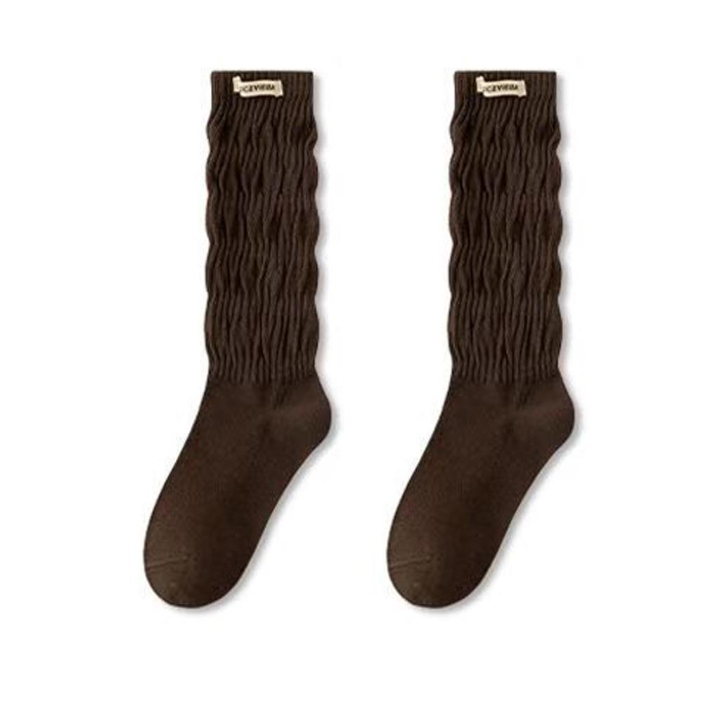 Elastic Tiered Piled Calf Socks Lolita Autumn Winter Long Socks Cute JK Stockings  for Women Girls