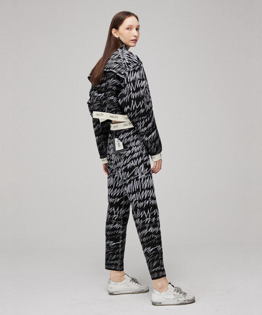 Meuameu Signature Scribble Stitch Logo Band Pants