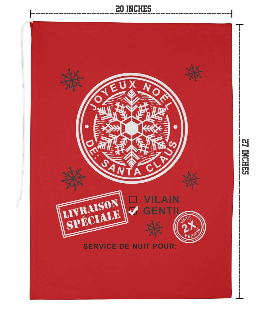 Printtoo Упаковка из 2 специальных рождественских мешков со шнурком, очень большого размера, для многоразового хранения рождественских подарков, 27x20 дюймов