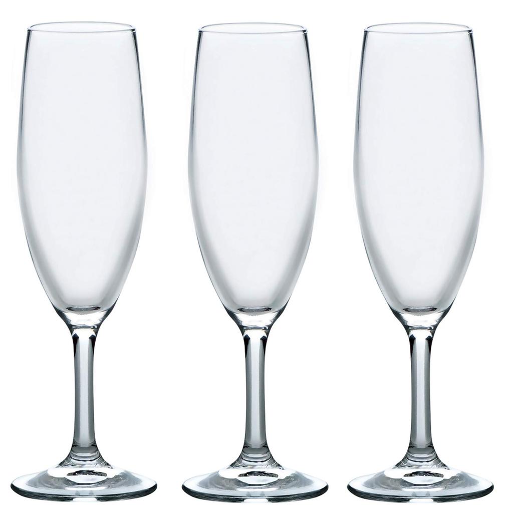 Toyo Sasaki Glass Champagne Glass Collection, 165ml Champagne Flute with Foaming Function, Set of 3, Made In Japan, Dishwasher Safe, 32854HS-L001