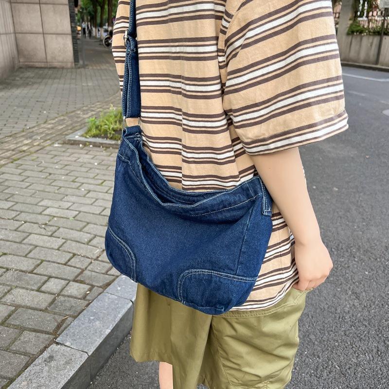 Джинсовая сумка Женская сумка через плечо Большая вместительная сумка