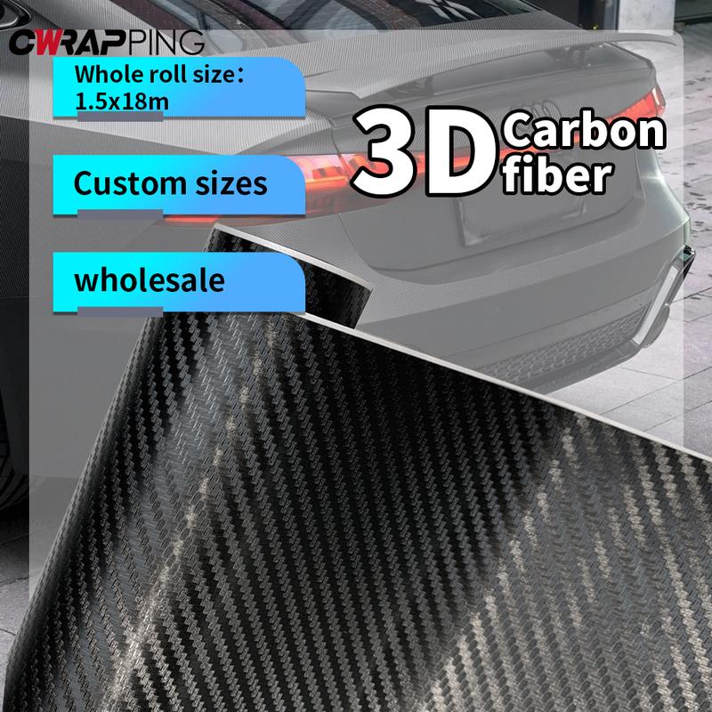 3D Карбоновая клейкая виниловая пленка для автомобиля 150x300 см Покрытие крыши, капота, черного бампера Защитная автомобильная пленка для автоаксессуаров