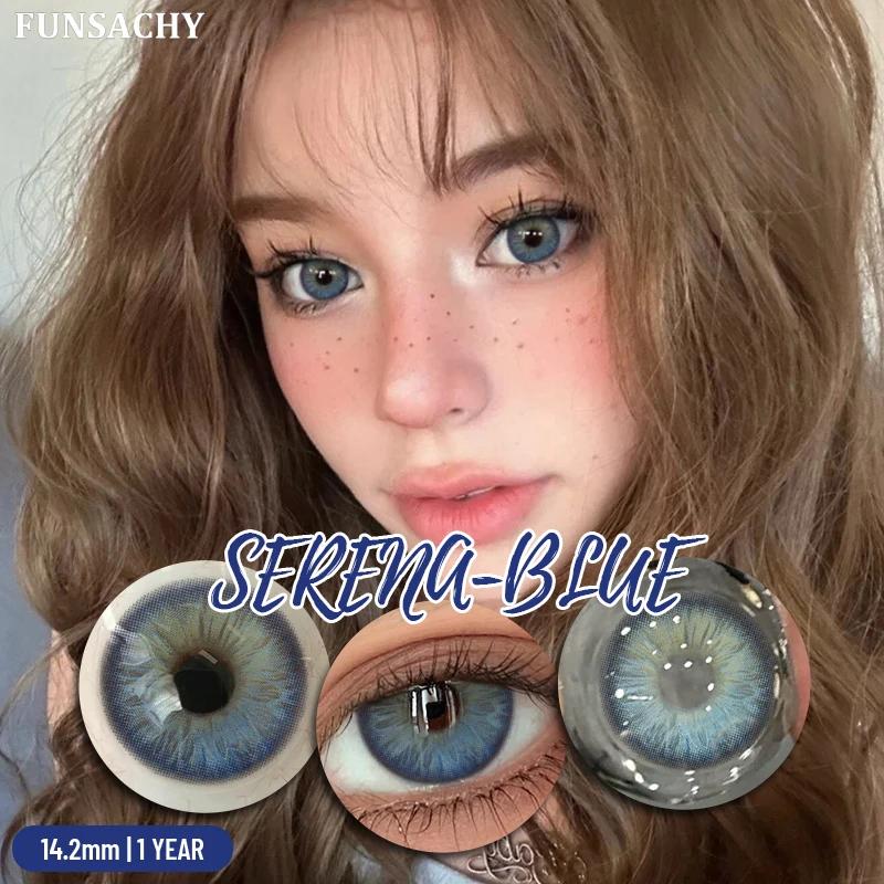 FUNSACHY Color Contacts 1Pair Natural Brown Корейские большие контактные линзы для глаз Красота серые зрачки цветные мягкие линзы ежегодно