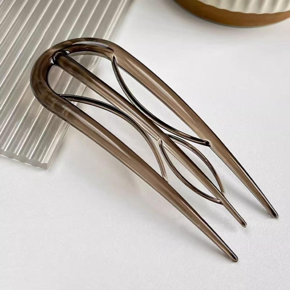Multi-pronged U-shaped Hair Stick Leopard Print Hair Fork Vintage Hair Clip Hair Accessories