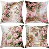 Наволочки с цветочным принтом «Розовые розы»: Романтические Садовые Сцены Наволочка для диванной подушки украшение дома комнаты 2D плоская печать