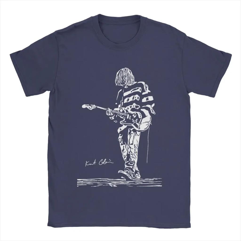Cool Tee Shirt Short Sleeve Crewneck T-Shirt 100% Cotton Classic Clothing Kurt Cobain Guitar T Shirts  oversized  graphic