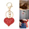 Sparkling Heart Keychain With Full Rhinestone Elegant Design Alloy Keyring Pendant For Gifts And Daily Use