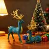 2/4 шт. Рождественская статуэтка оленя, стоящая, сидящая, силуэт лося, фигурка, скульптура оленя, украшение для дома, офиса, настольное украшение