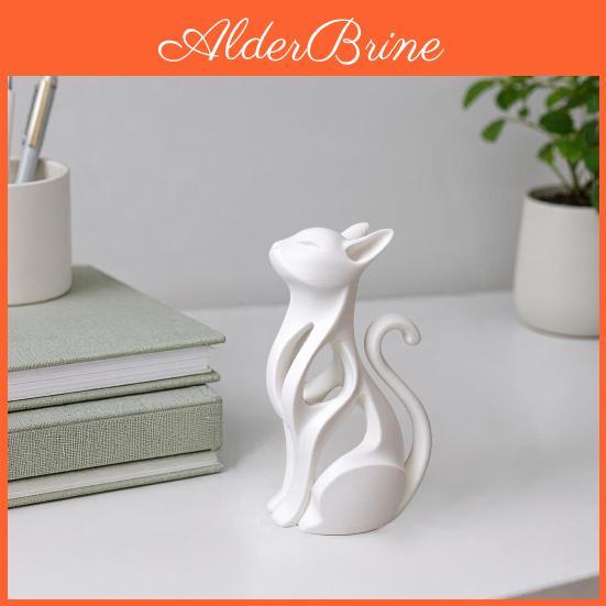Figurine Printed Hollow 3d Cat Modern Abstract Sitting Kitten Statue Artistic Animal Sculpture For Home Decoration Gift For Cat Lovers
